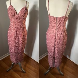 Bardot pink Lace appliqué dress size 8